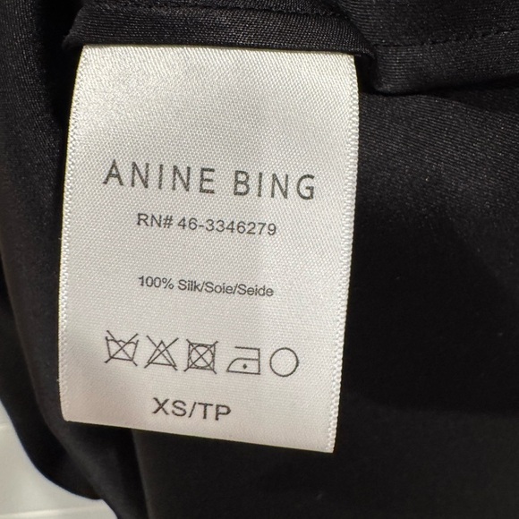 NWT Anine Bing black bar silk midi skirt - Picture 6 of 10